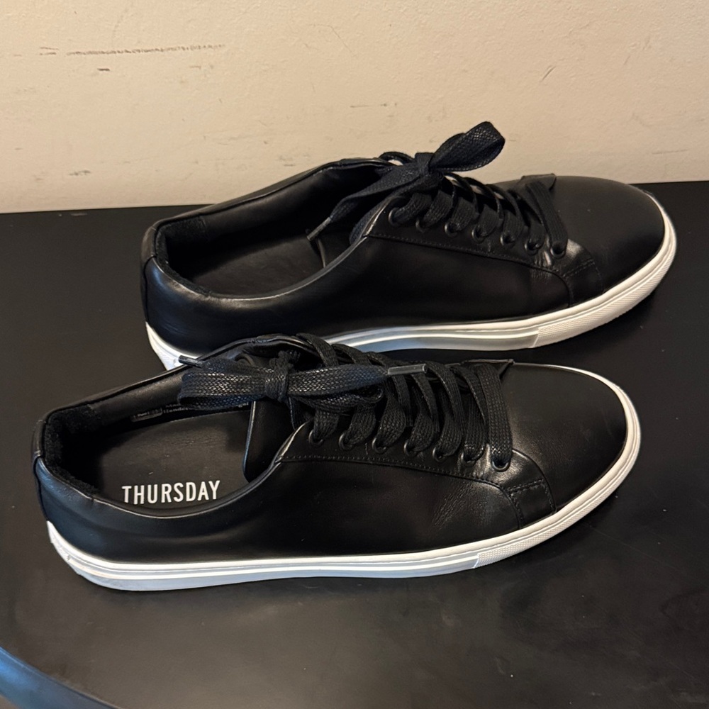 Thursday Boot Company Black Leather Sneakers, Like New, Men’s Sz 9.5 - Picture 6 of 16